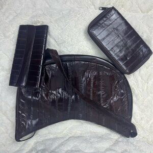 *RARE* Eel skin PURSE and WALLETS, whole set, NWOT